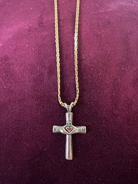 Gold and Silver Celtic Cross Chain Made in Italy